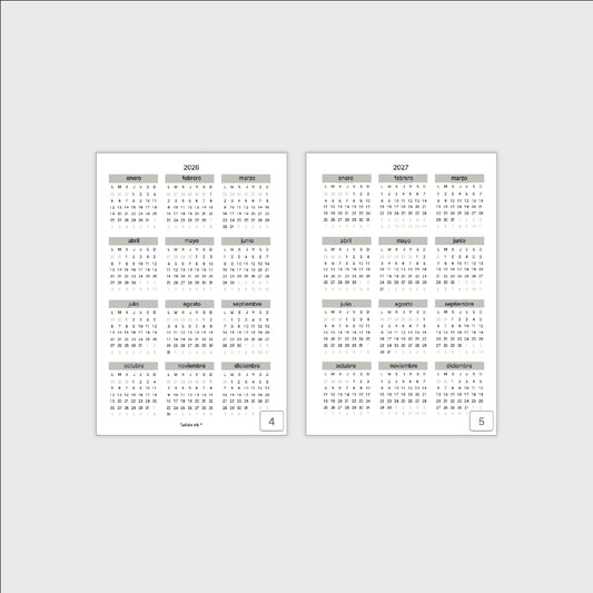 Agenda semanal perpetua | calendario | Suteka ink®