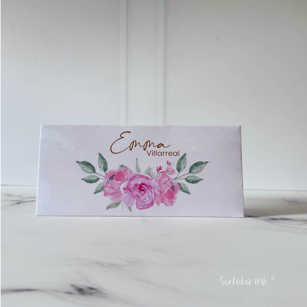 Sobre de dinero personalizado | papel |rosas | Suteka ink®