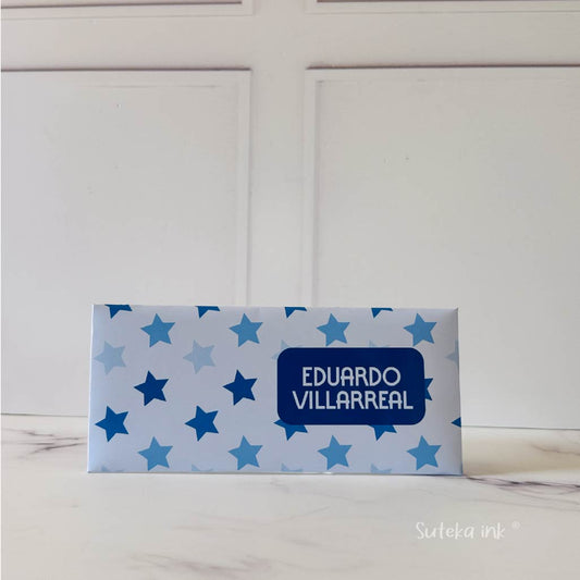 Sobre de dinero personalizado | papel | blue star | Suteka ink®