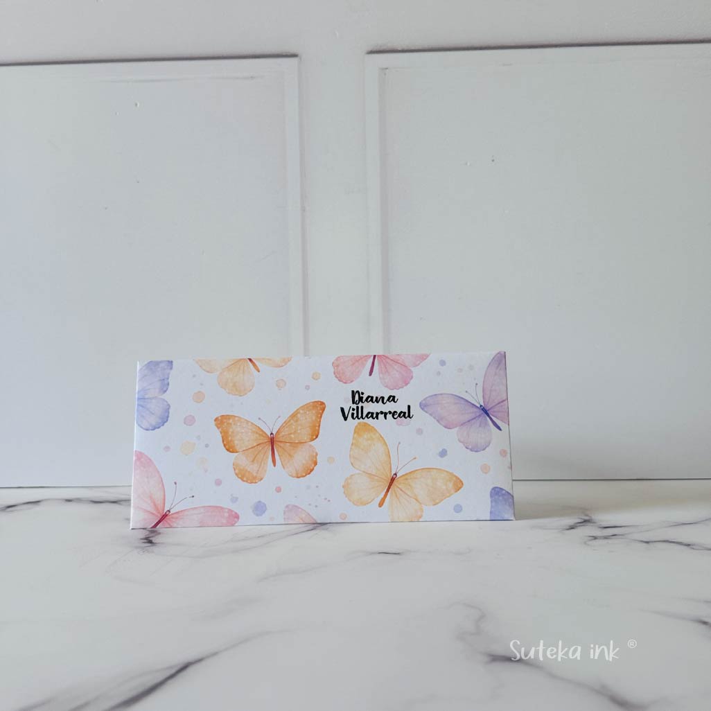 Sobre de dinero personalizado | papel | mariposas | papel | Suteka ink®