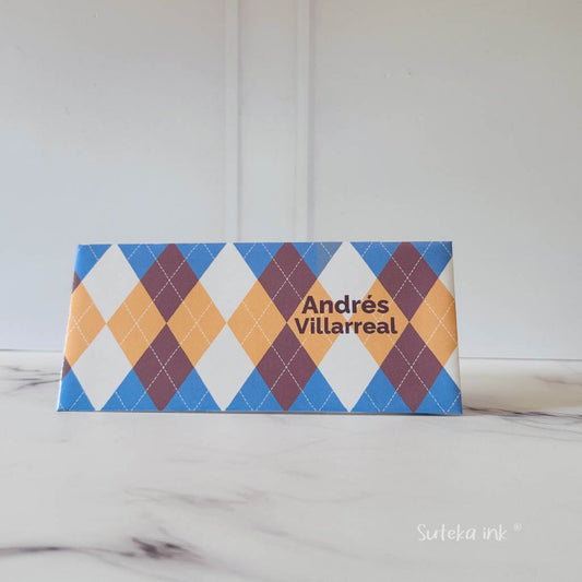 Sobre de dinero personalizado | papel | rombo amarillo| Suteka ink®