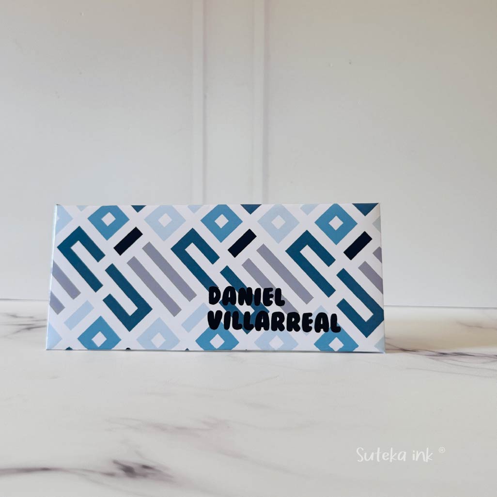 Sobre de dinero personalizado | papel | geométrico verde | Suteka ink®