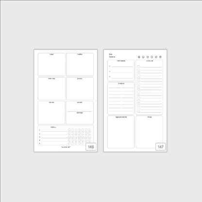 Agenda semanal perpetua | vista por semana | Suteka ink®