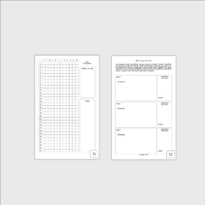 Agenda semanal perpetua | metas y pixeles | Suteka ink®