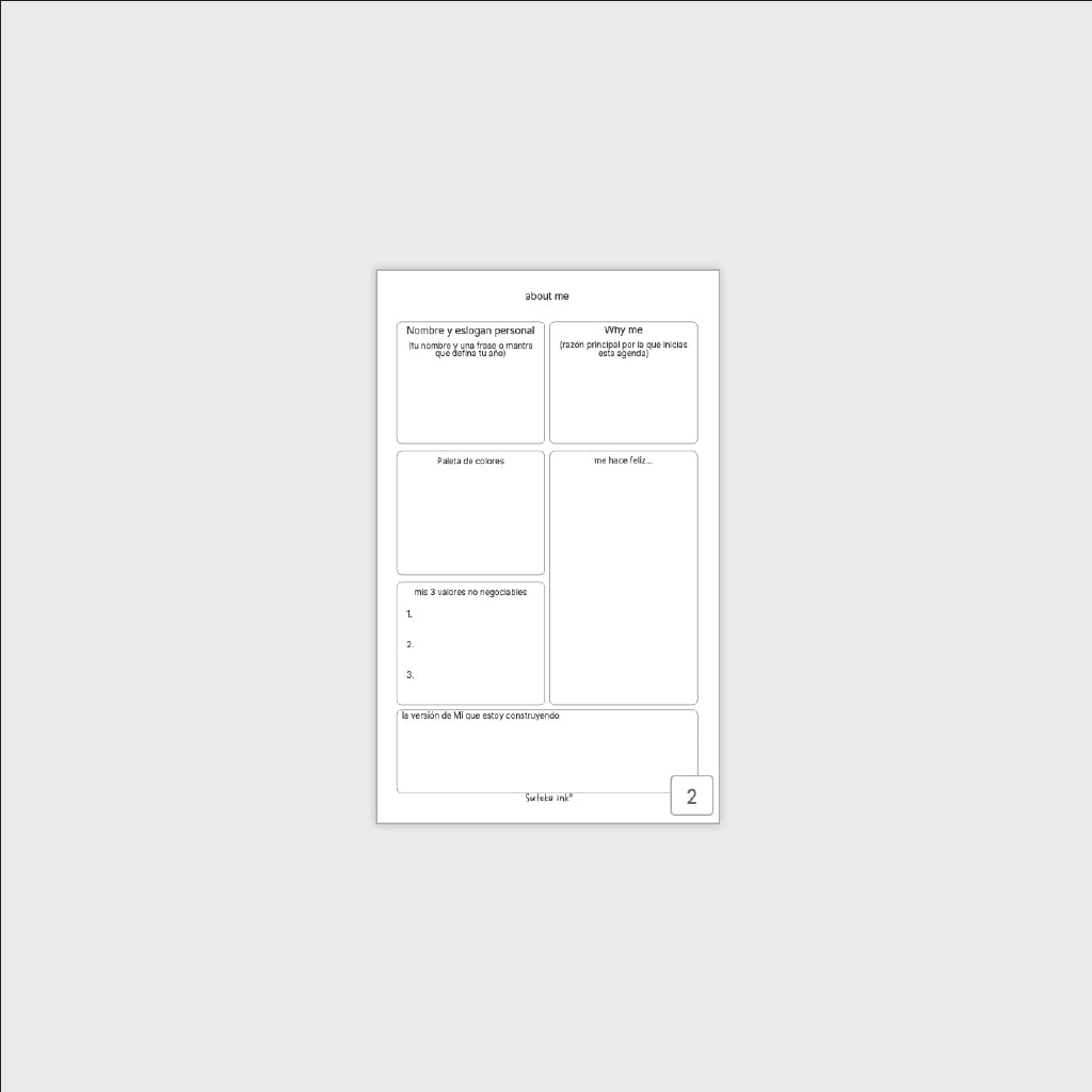 Agenda semanal perpetua | about me| Suteka ink®