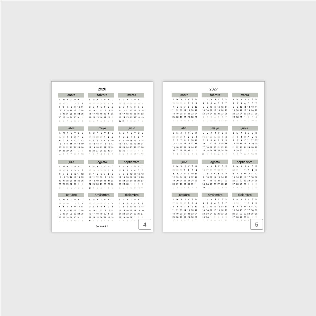 Agenda semanal perpetua | calendario | Suteka ink®