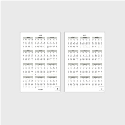 Agenda semanal perpetua | calendario | Suteka ink®