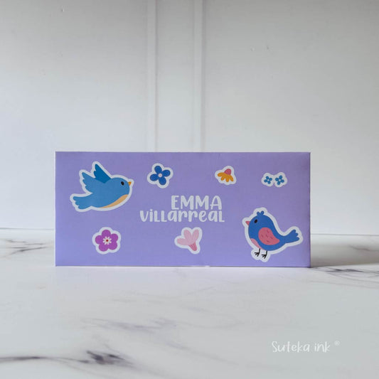 Sobre de dinero personalizado | papel |pajaritos| Suteka ink®