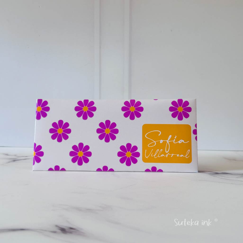 Sobre de dinero personalizado | papel | margaritas| Suteka ink®