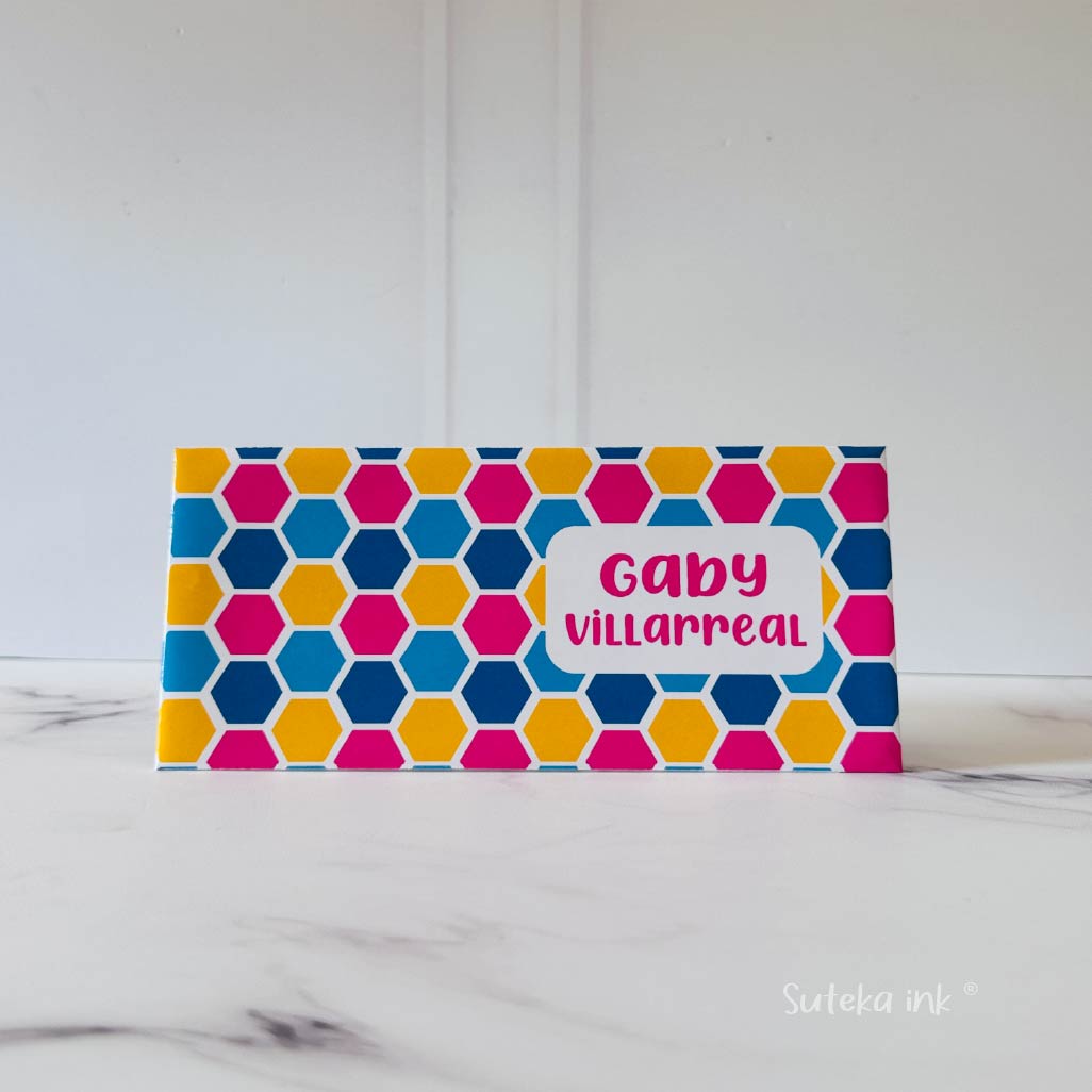 Sobre de dinero personalizado | papel | hexágonos | Suteka ink®