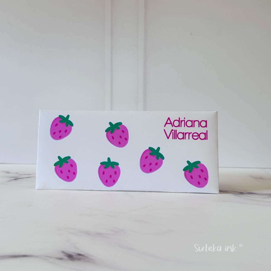 Sobre de dinero personalizado | papel | fresas | Suteka ink®