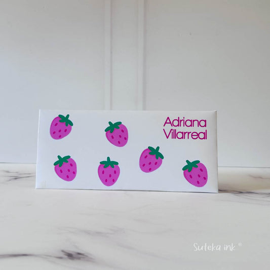 Sobre de dinero personalizado | papel | fresas | Suteka ink®