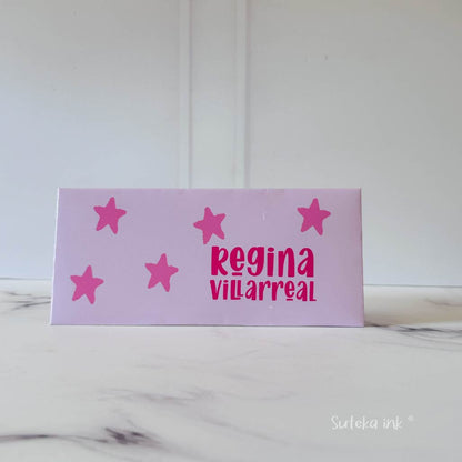 Sobre de dinero personalizado | papel |pink star | Suteka ink®