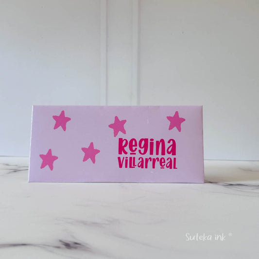 Sobre de dinero personalizado | papel |pink star | Suteka ink®