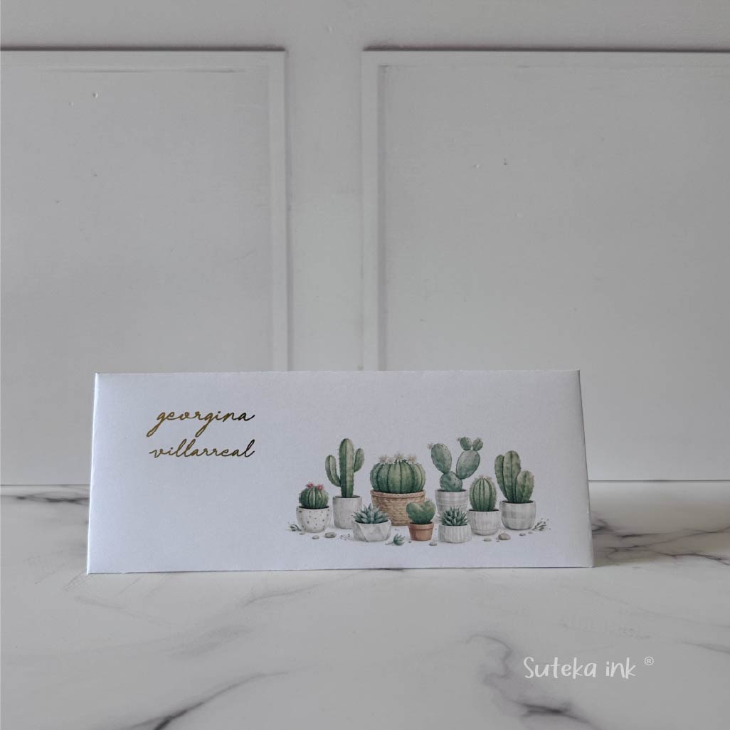 Sobre de dinero personalizado | papel | cactus | Suteka ink®