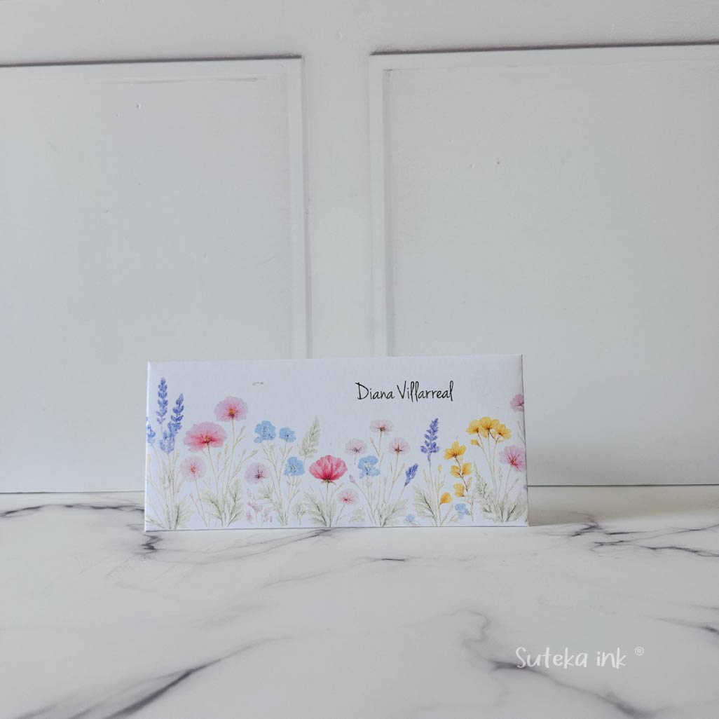 Sobre de dinero personalizado | papel |watercolor lavanda| Suteka ink®