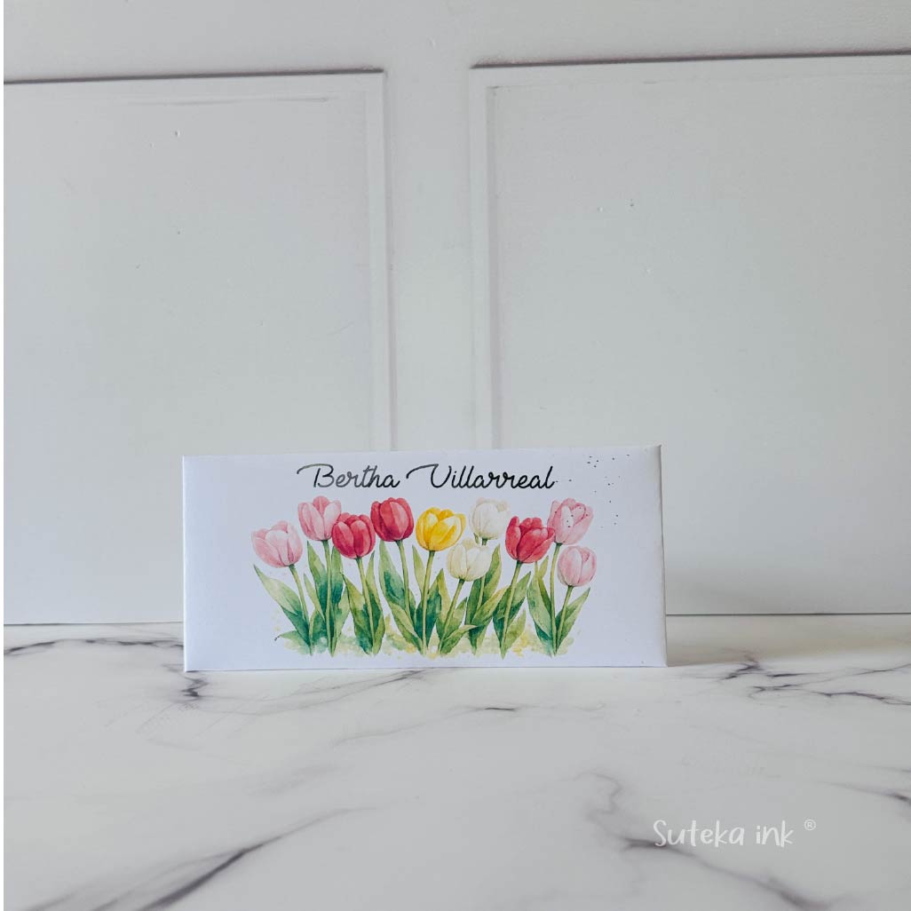 Sobre de dinero personalizado | papel| tulipán | Suteka ink®