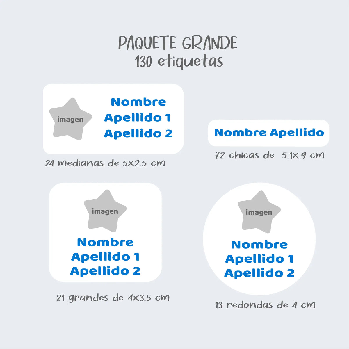Etiquetas Escolares | 130 piezas