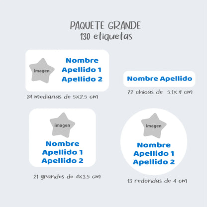 Etiquetas Escolares | 130 piezas