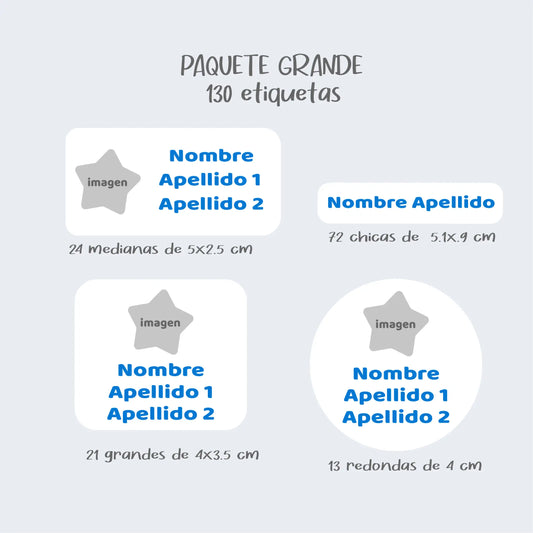 Etiquetas Escolares | 130 piezas