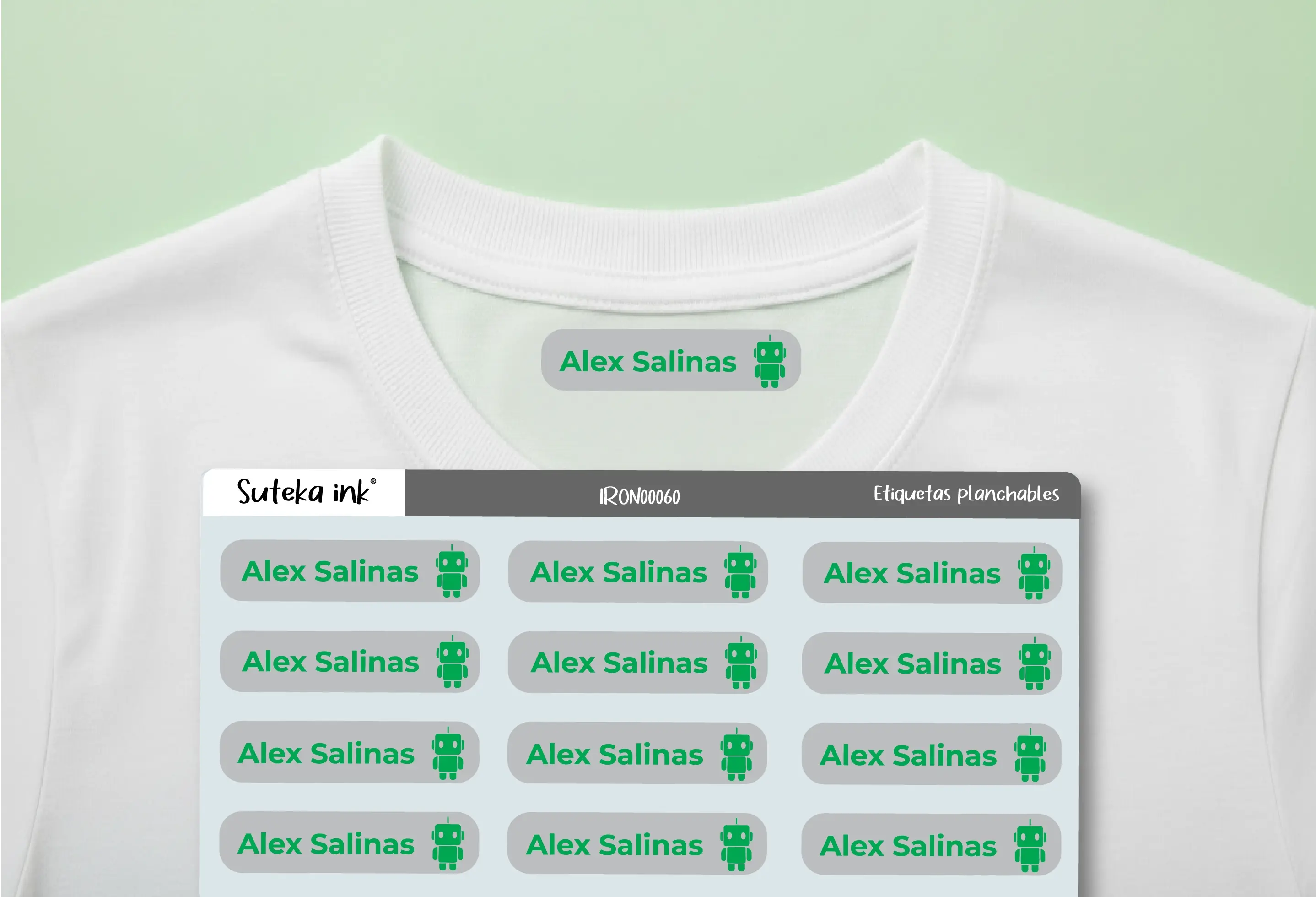 Etiquetas de ropa planchables
