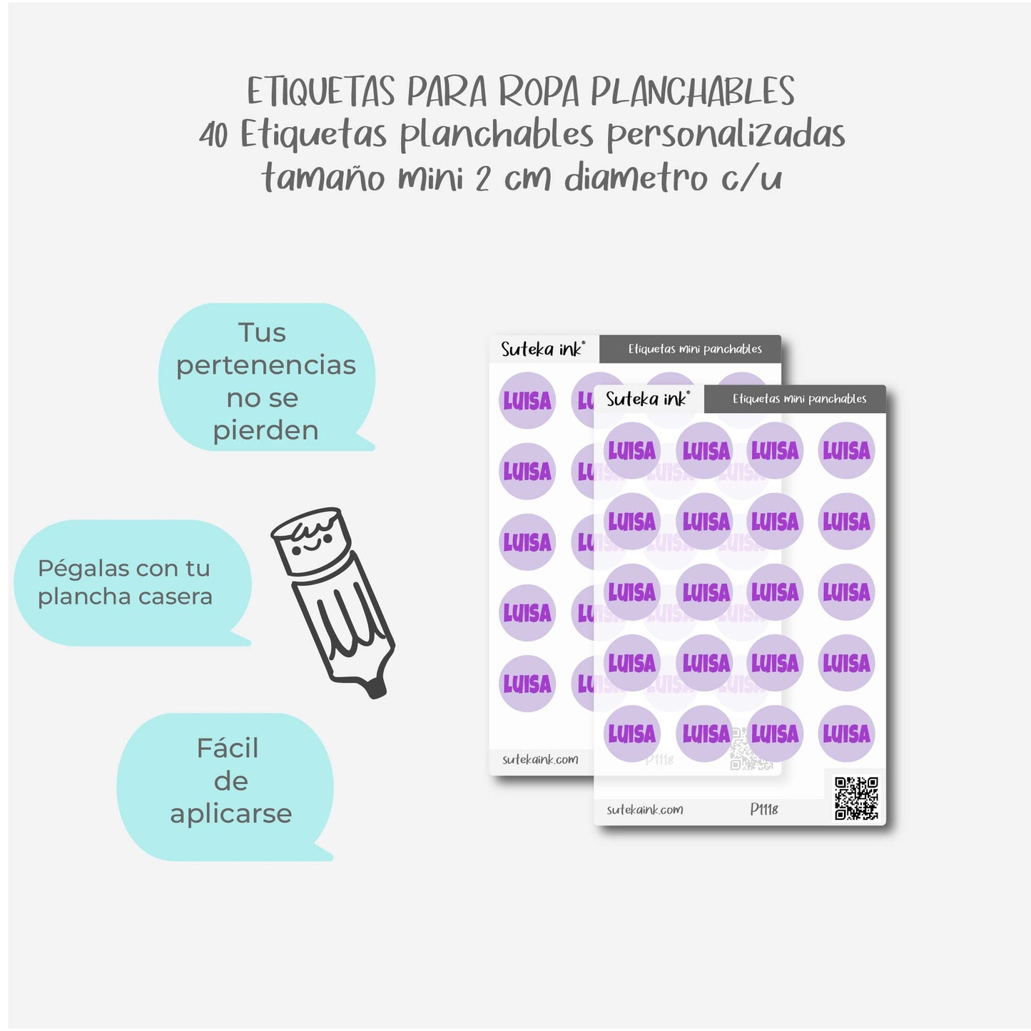Etiquetas mini para ropa planchables | Crea tus propias etiquetas