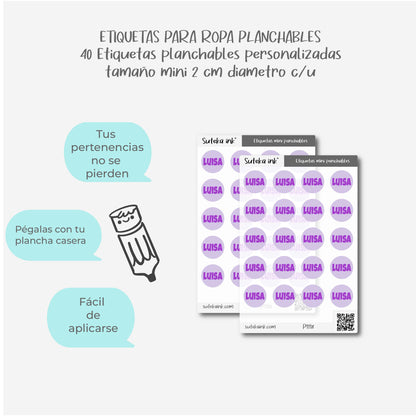 Etiquetas mini para ropa planchables | Crea tus propias etiquetas