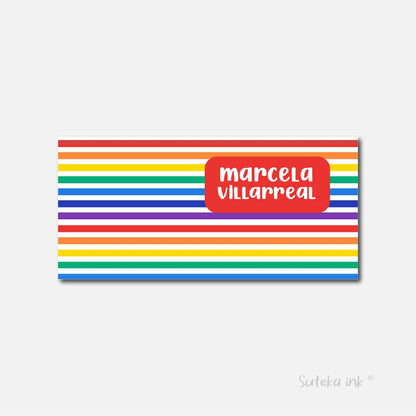 Sobre de dinero personalizado para regalo | líneas arcoiris| Suteka ink®