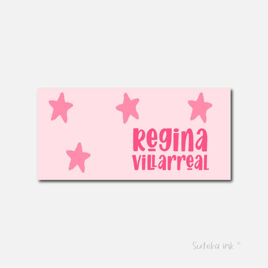 Sobre de dinero personalizado de regalo |pink star | Suteka ink®