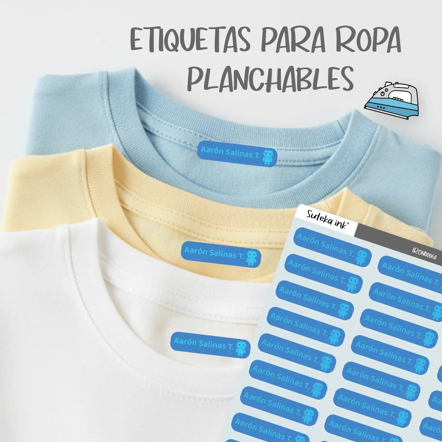 Etiquetas para ropa planchables