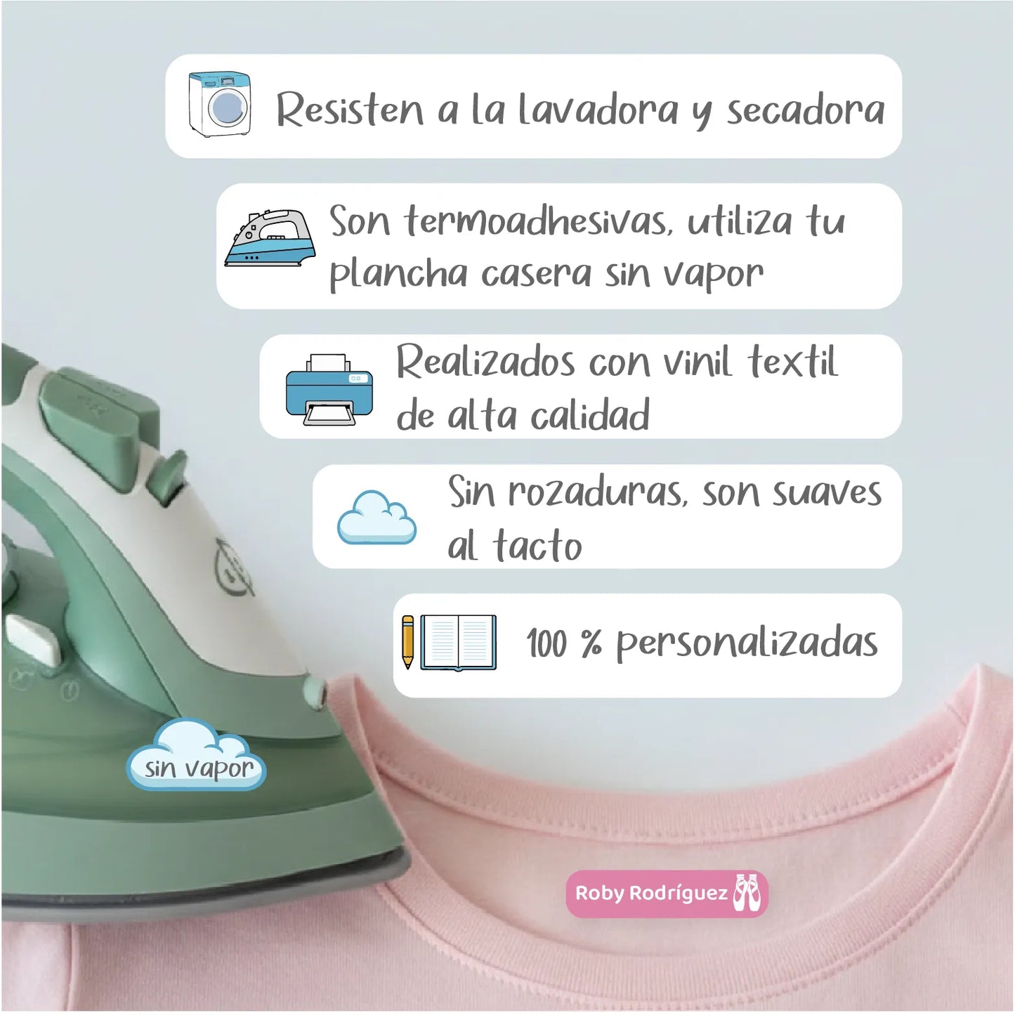 Etiquetas para ropa planchables