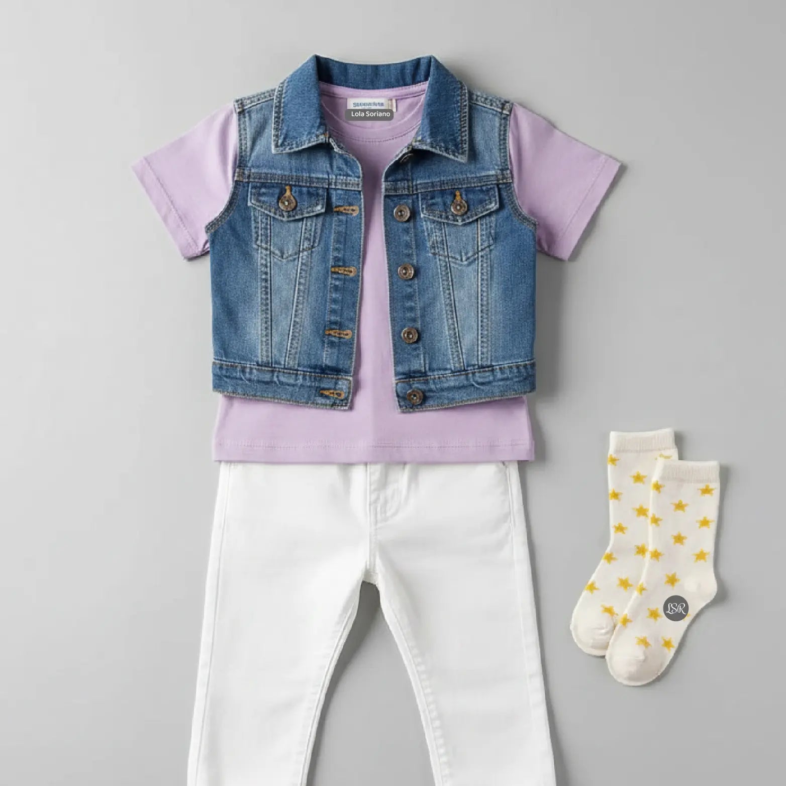 Etiquetas planchables en ropa de niña