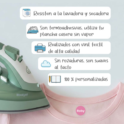 Etiquetas mini para ropa planchables | Crea tus propias etiquetas