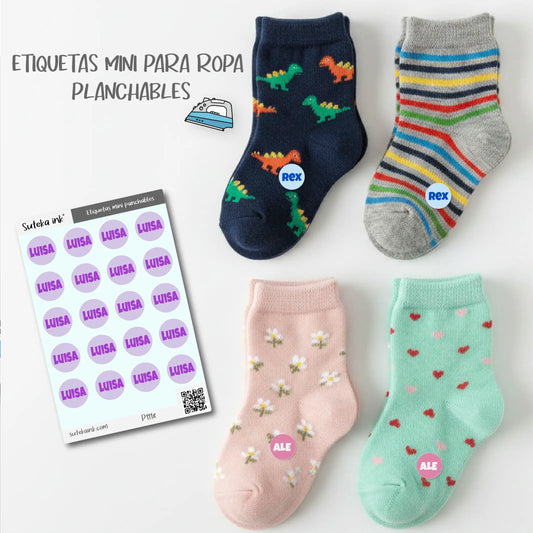 Etiquetas mini para ropa planchables
