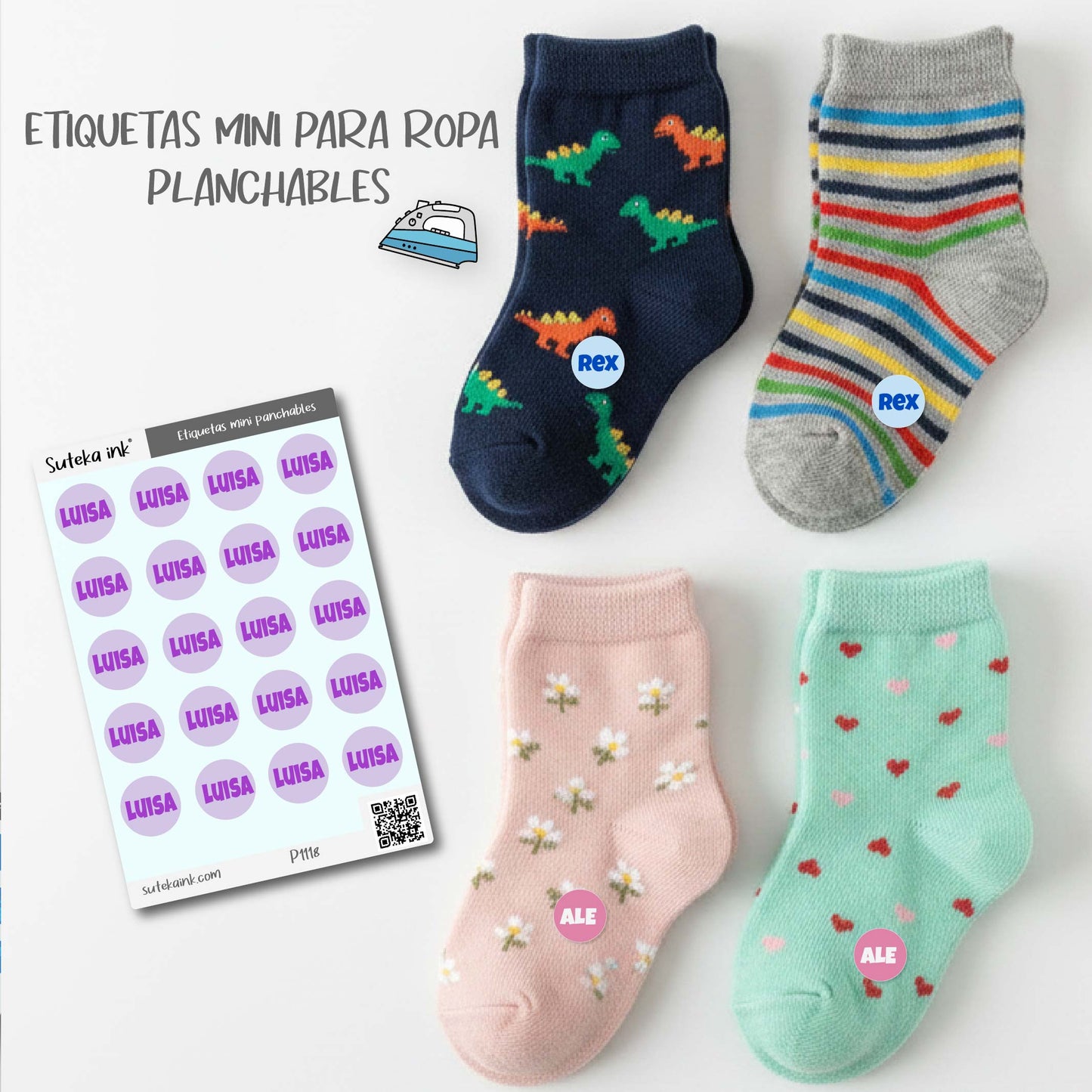 Etiquetas mini para ropa planchables | Crea tus propias etiquetas