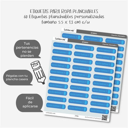 Etiquetas para ropa planchables | Crea tus propias etiquetas